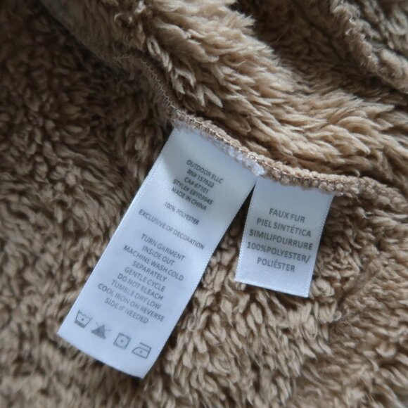 Infant Eddie Bauer Fleece Bear Zip up Jacket SUPER SOFT Bear Ears Brown 12M - Picture 4 of 4